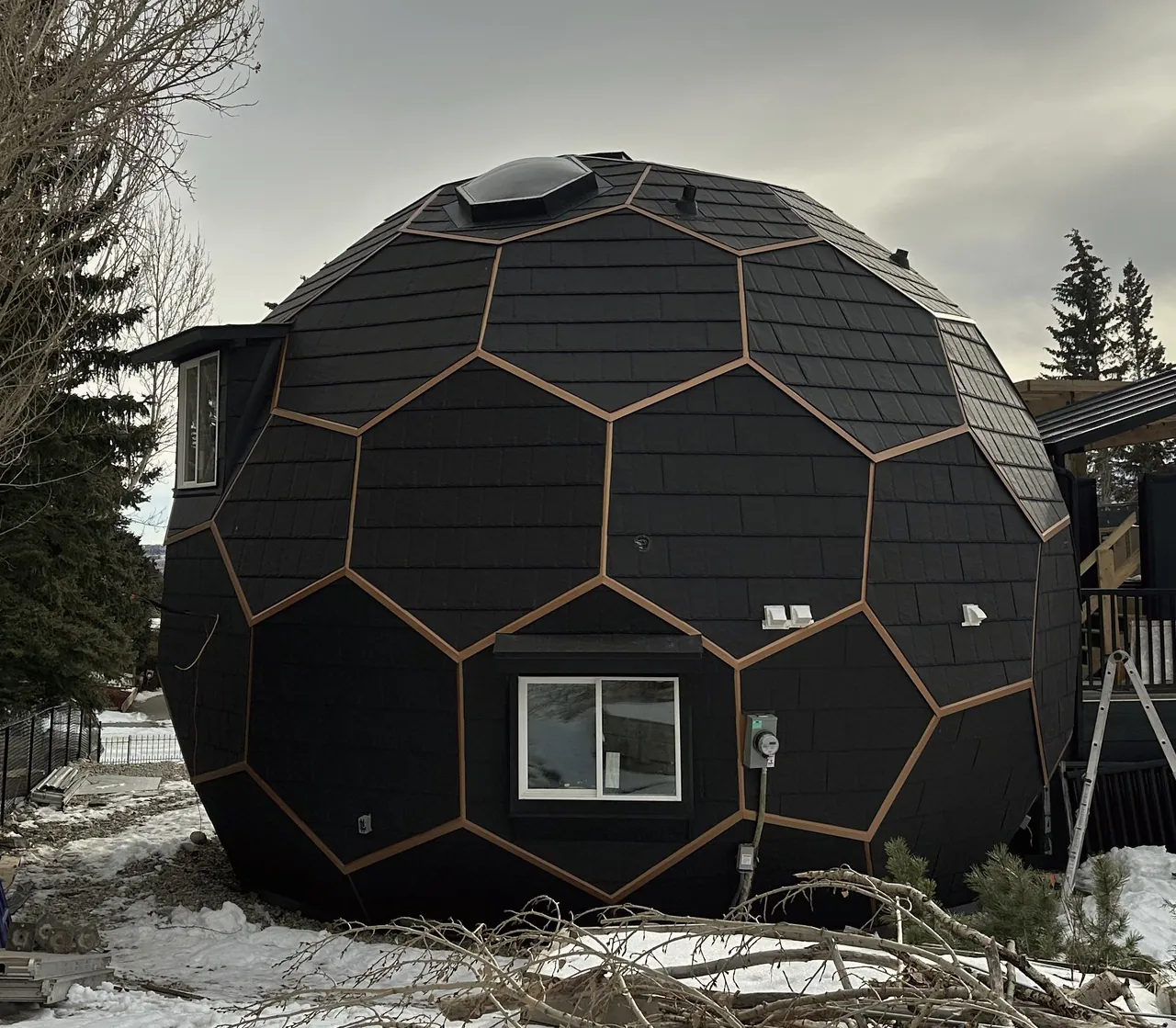 The finished dome in winter