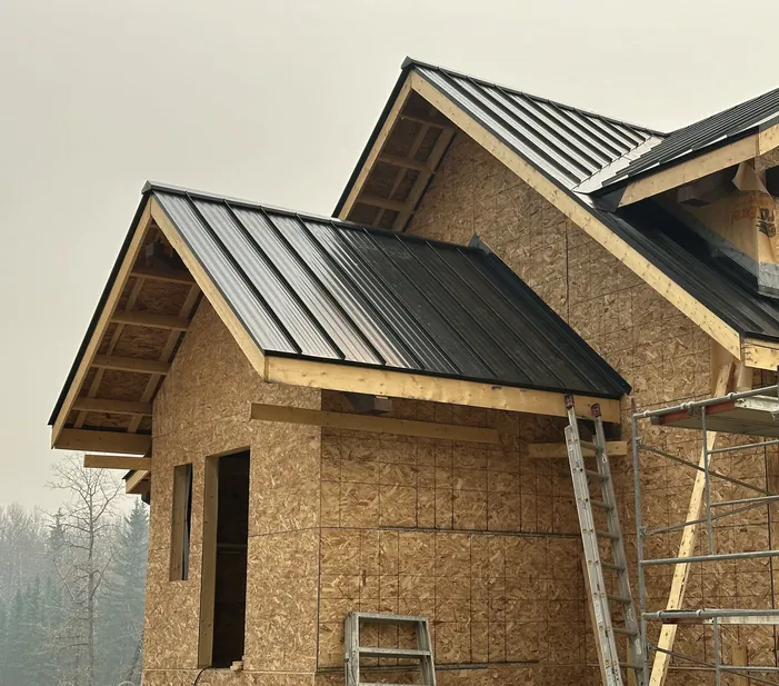 Standing seam roof going onto a new build