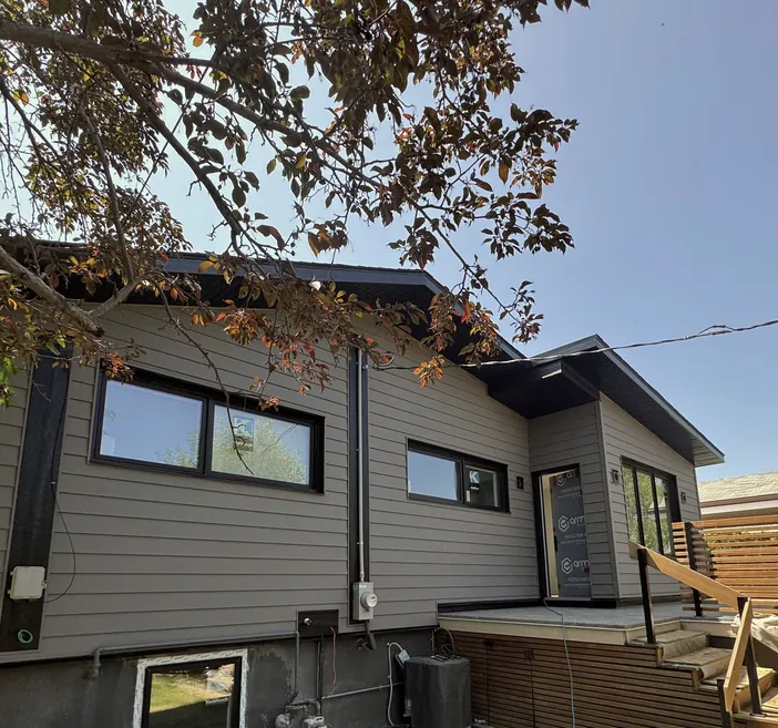 Metal roof on a renovated house