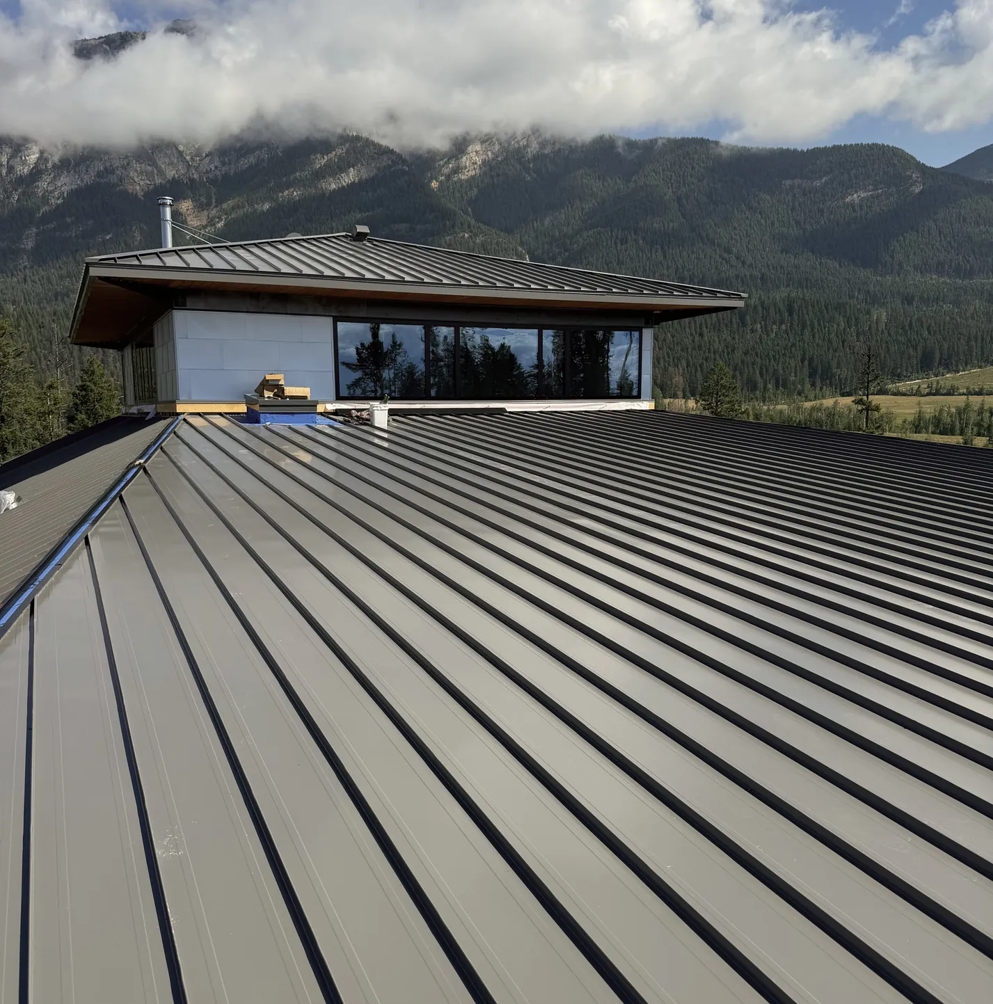 Standing seam roof in the Bow Valley