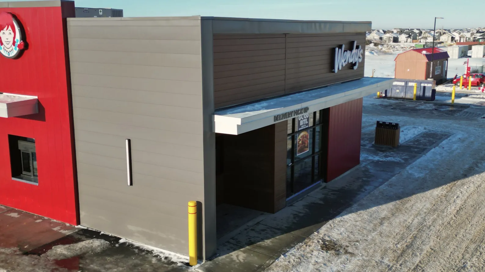 Metal wall panels on a commercial building