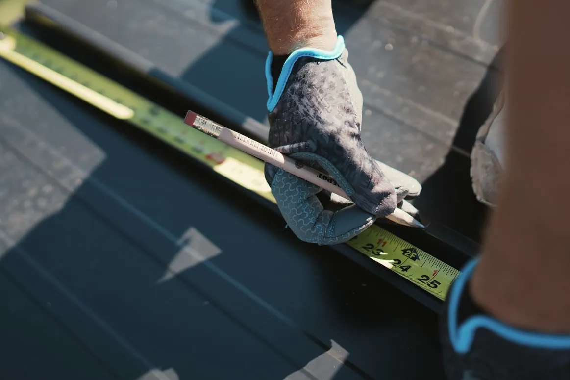 Measuring a standing seam panel