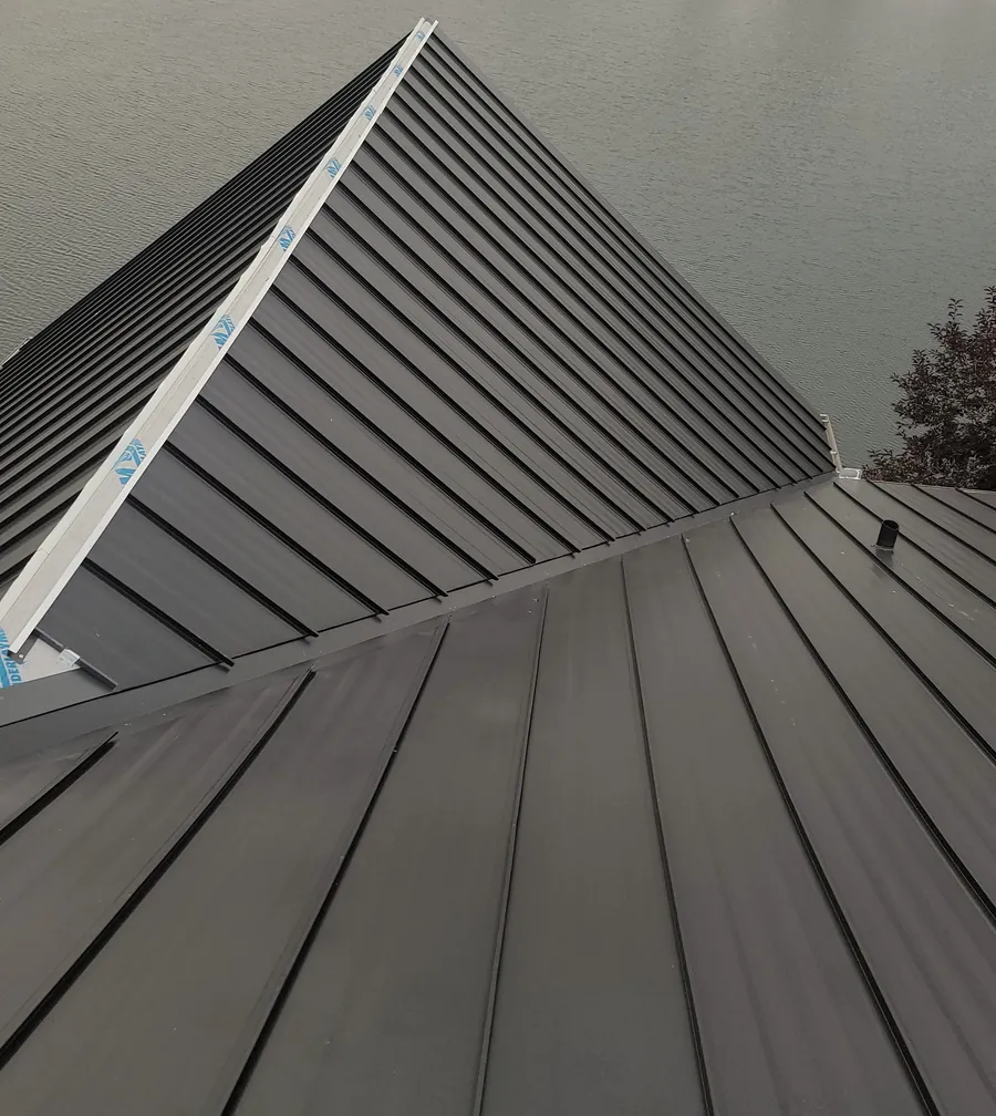 Finished standing seam panels