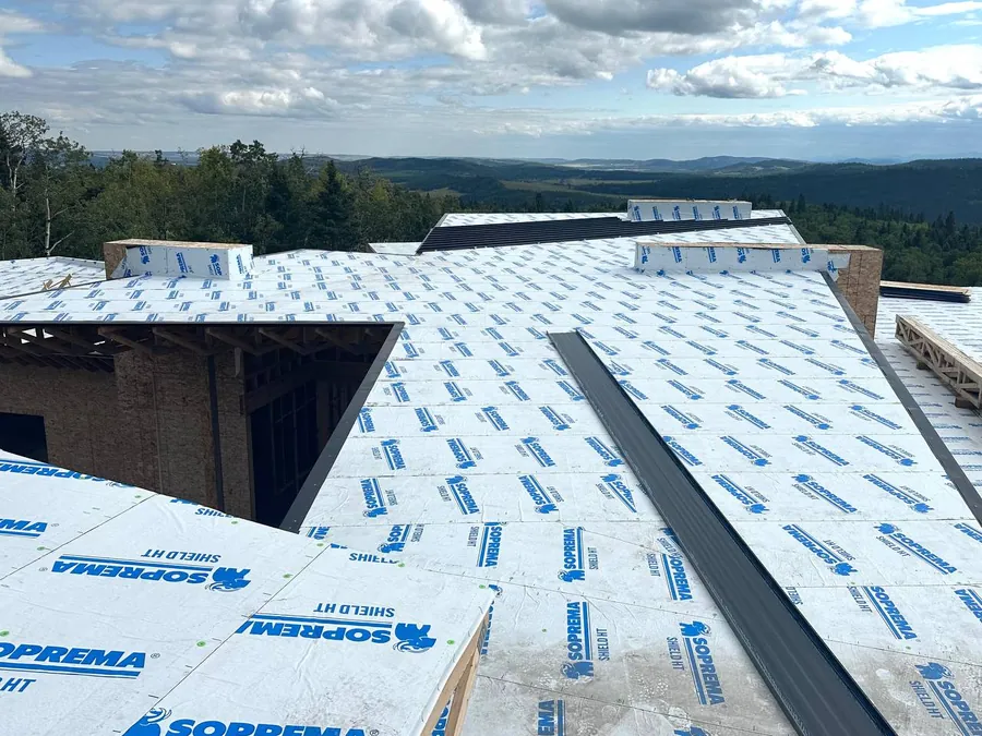 High-temperature underlayment on a roof in Priddis
