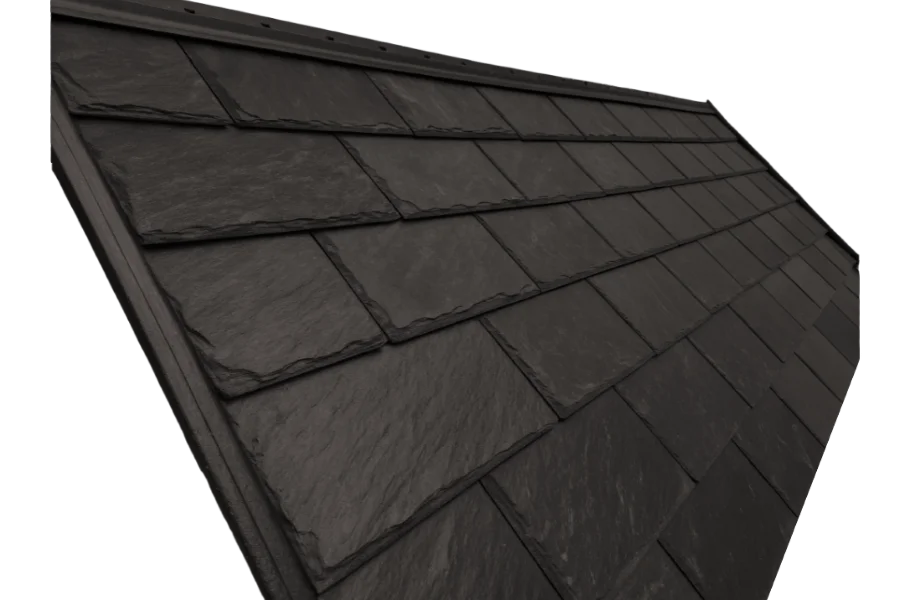 dark grey metal shingles