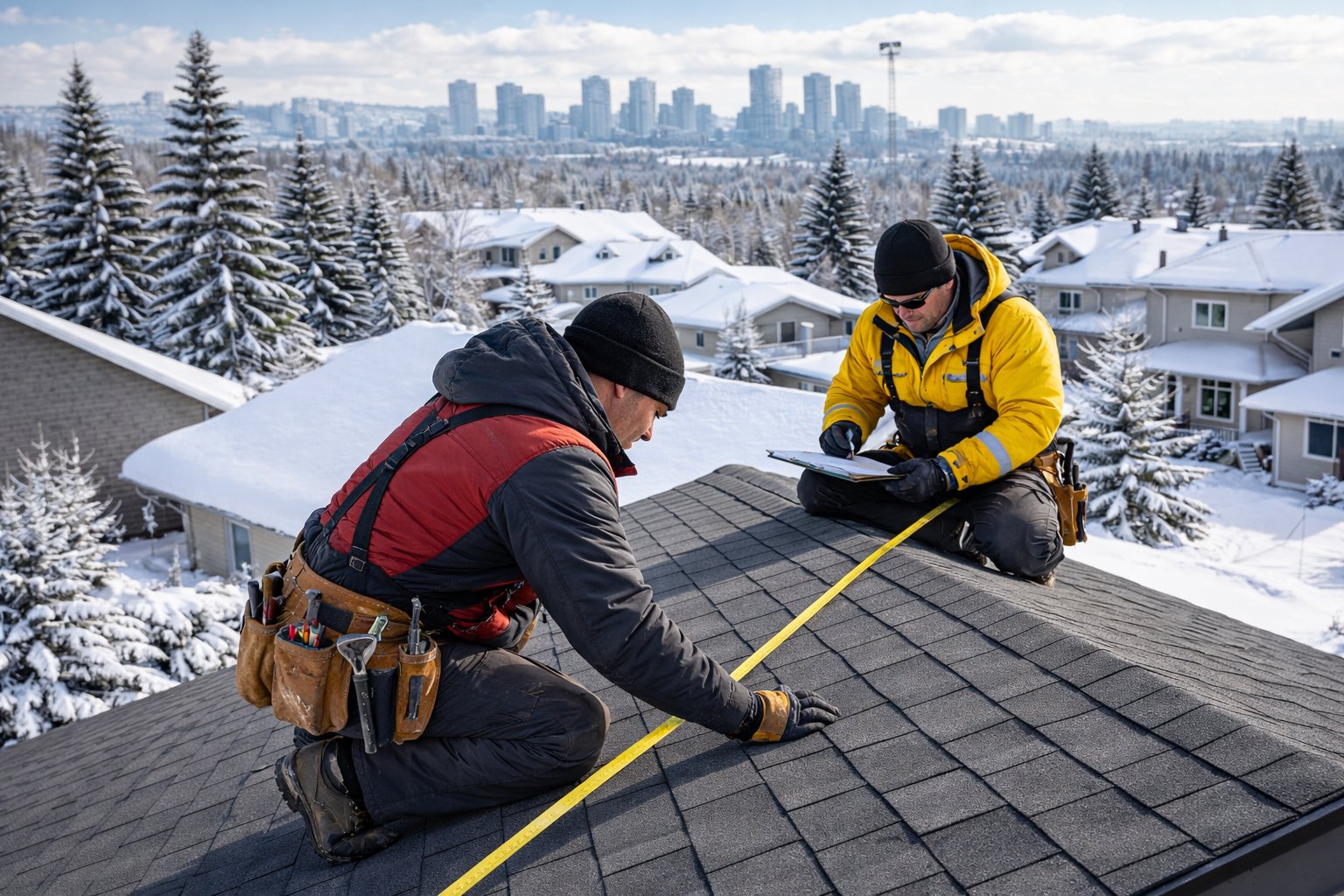 roof installation process: precise measurements